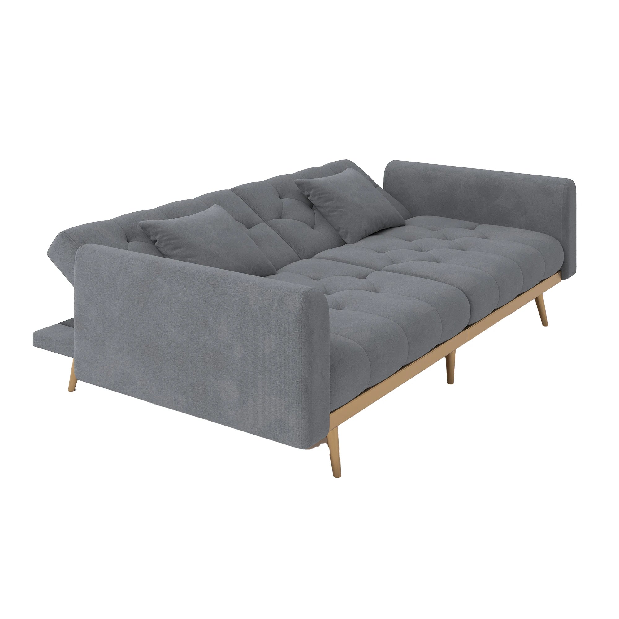 PINGGO Modern Living Room Double Sofa Velvet Fabric With Three Adjustable Backrests Double Sofa Equipped With Thick Soft Cushion