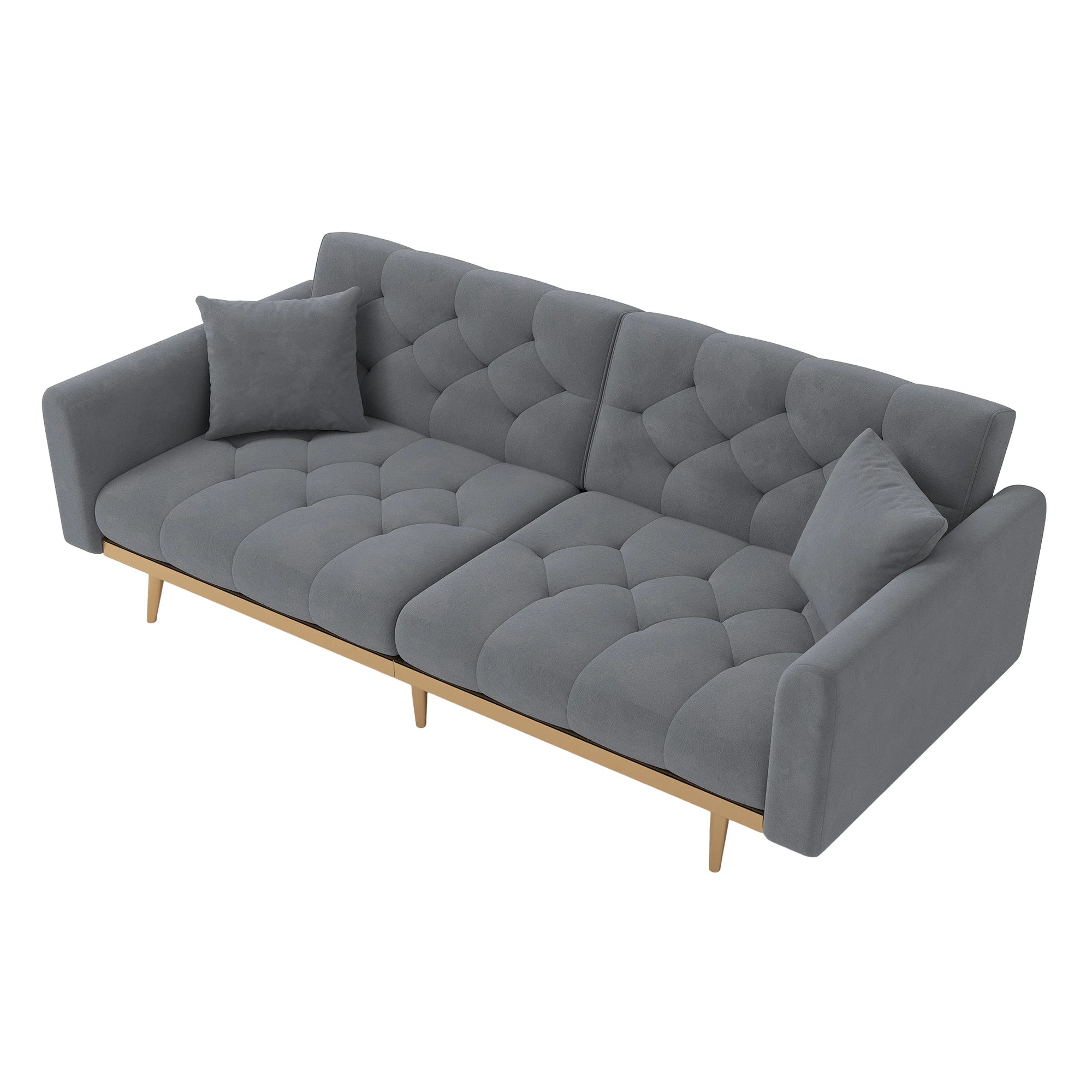 PINGGO Modern Living Room Double Sofa Velvet Fabric With Three Adjustable Backrests Double Sofa Equipped With Thick Soft Cushion